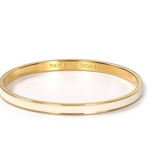 Kate Spade New York “Tickle the Ivories” Cream Enamel Gold Bangle